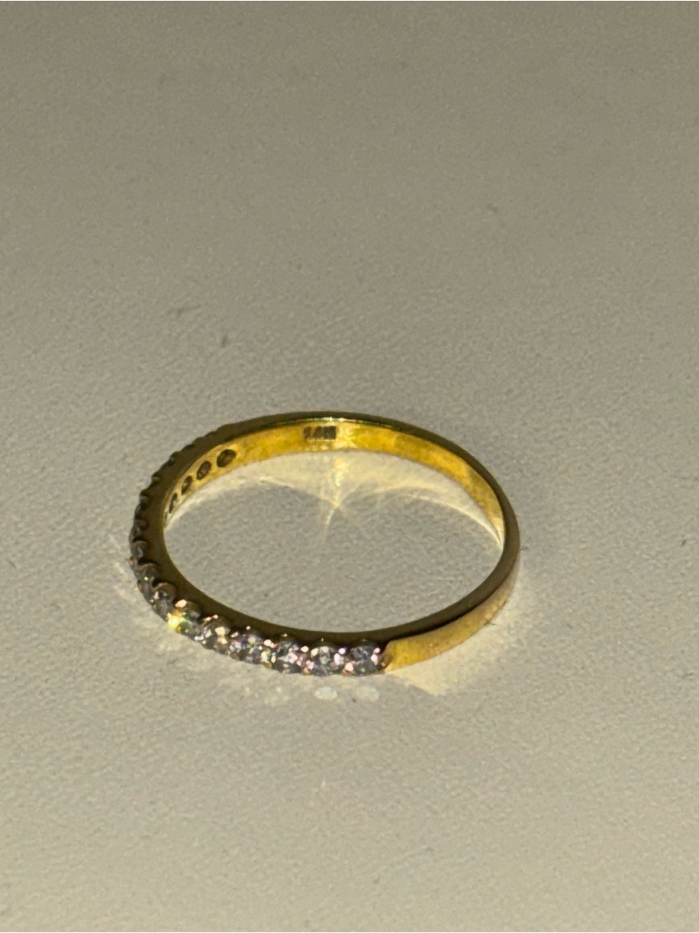 Gold Diamond Pavé Stackable Ring - Picture 2 of 11